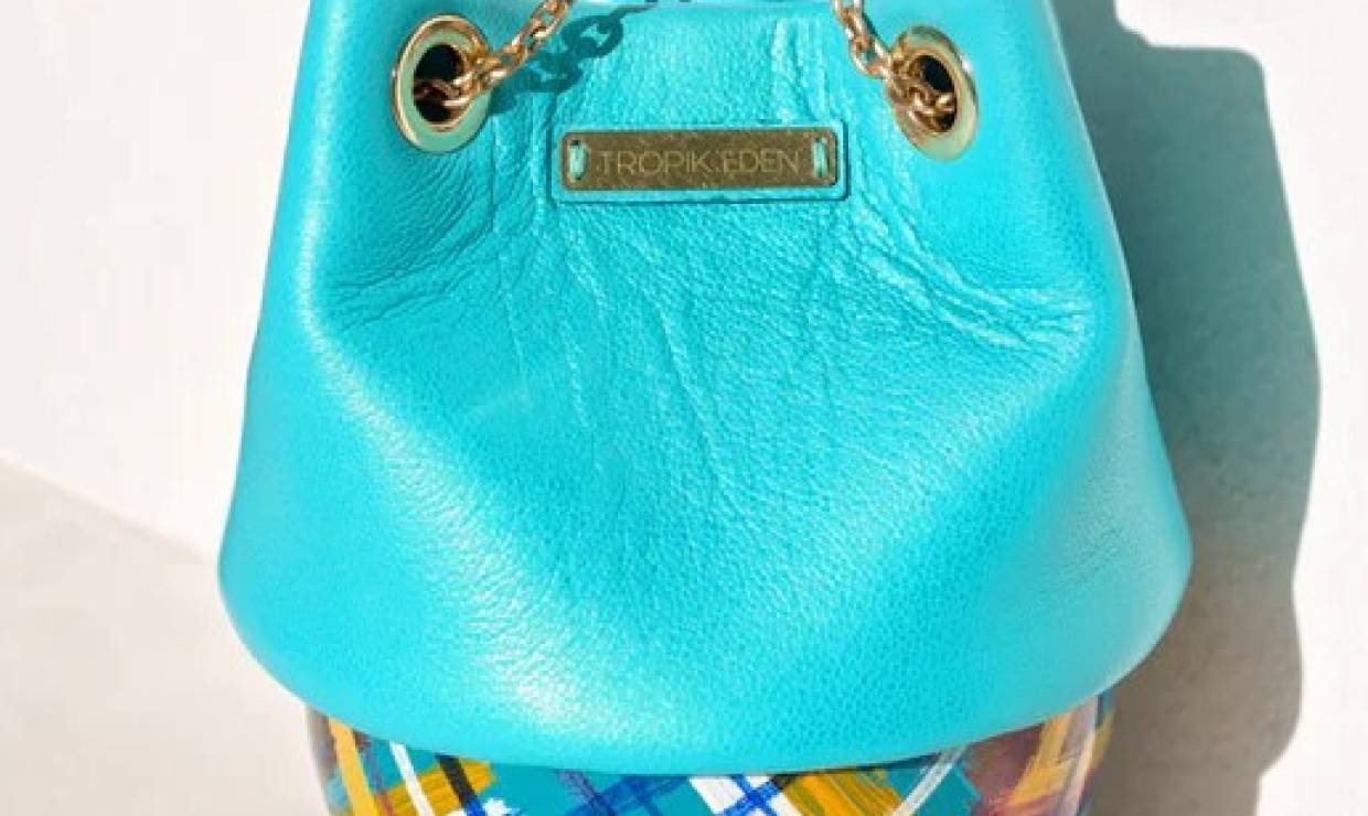 Sac cuir Turquoise — Yolande Éliézer
